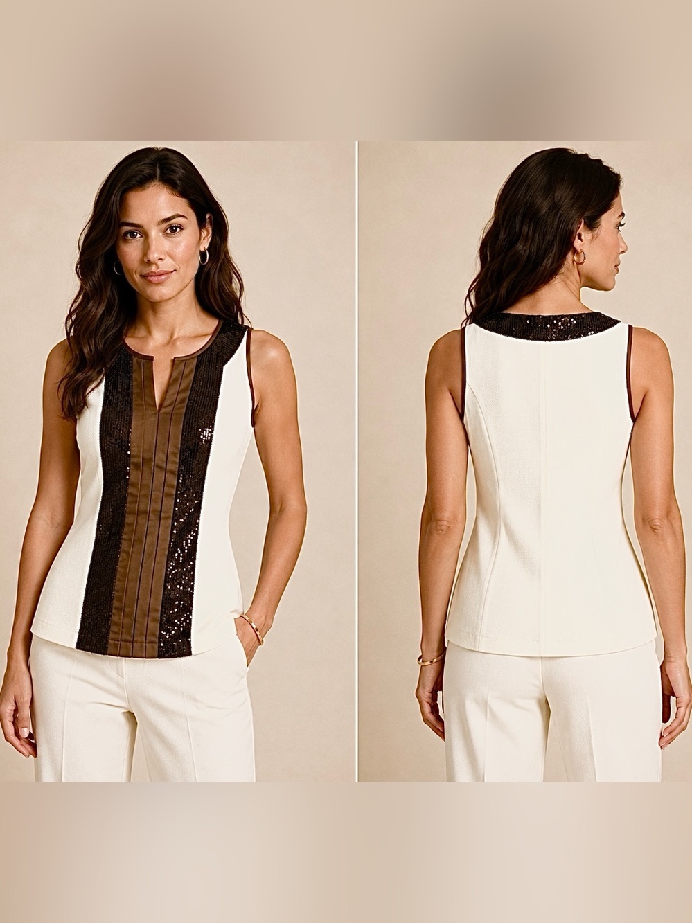 Tory Burch Silk Sequins Sleeveless Luxe Tunic Style Top 2 - Picture 4 of 5